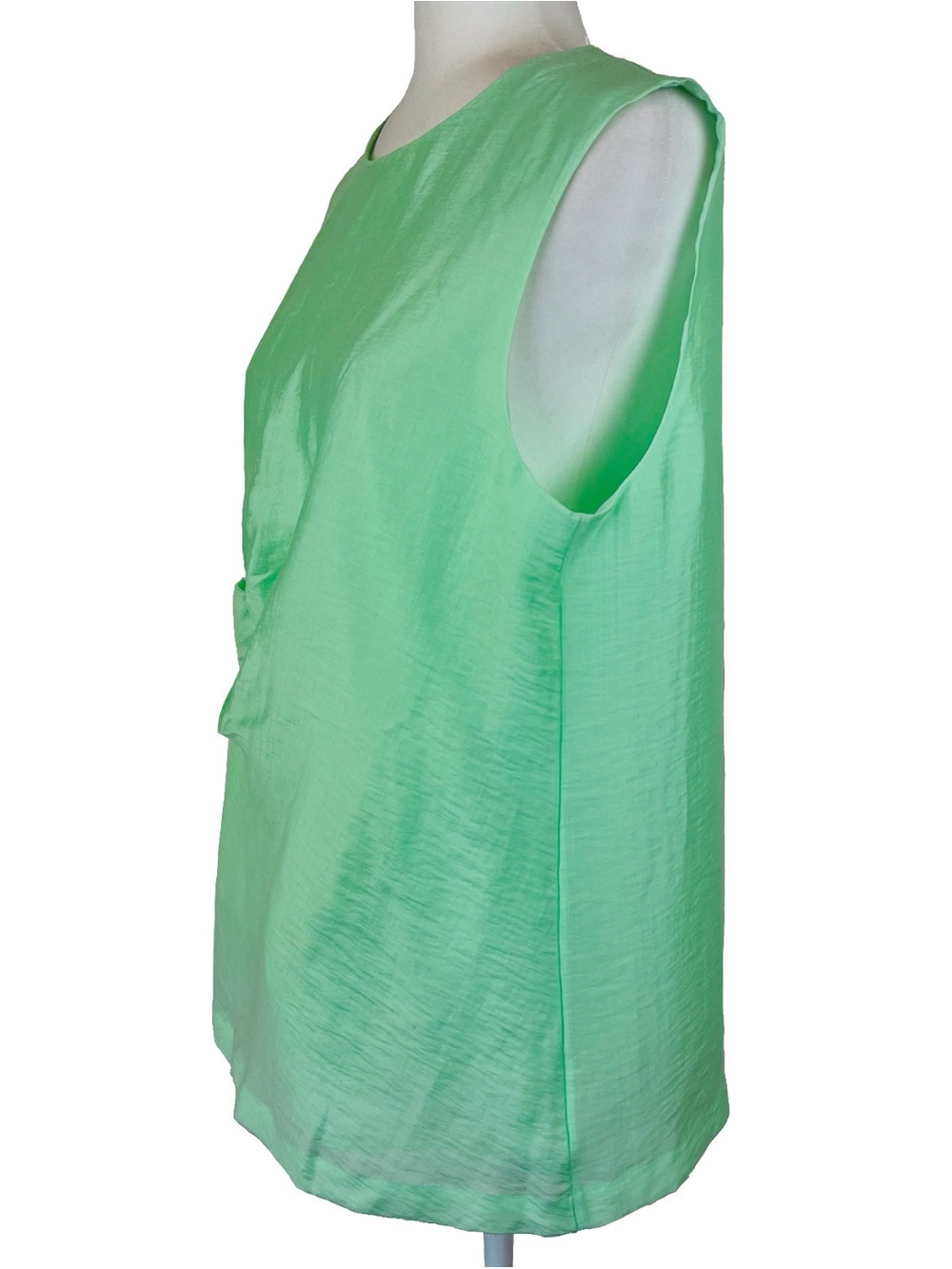 COS Women's Green Sleeveless Drape Knot Top Zip Back Usha Doshi Collab Size 14 - Picture 7 of 9
